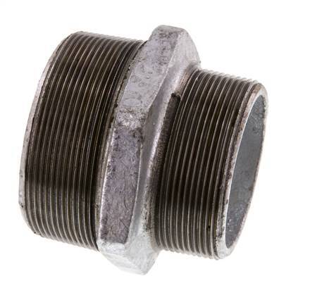 R 3'' x R 2 1/2'' Zinc plated Cast iron Double Nipple 25 Bar