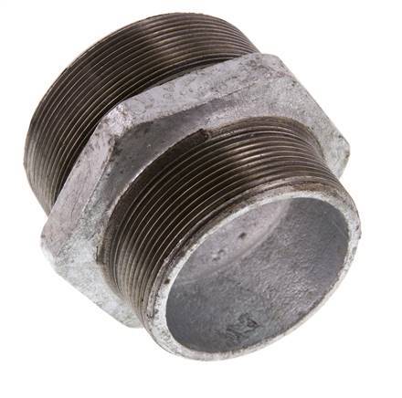 R 3'' x R 2 1/2'' Zinc plated Cast iron Double Nipple 25 Bar