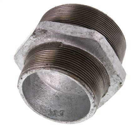 R 3'' x R 2 1/2'' Zinc plated Cast iron Double Nipple 25 Bar