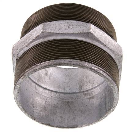 R 4'' Zinc plated Cast iron Double Nipple 25 Bar