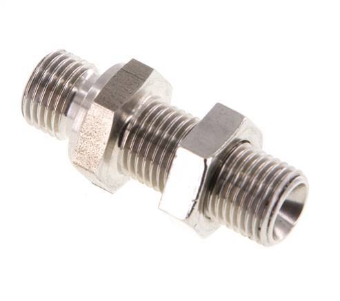 G 1/4'' Stainless steel Bulkhead Double nipple 350 Bar - Hydraulic