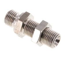 G 1/4'' Stainless steel Bulkhead Double nipple 350 Bar - Hydraulic