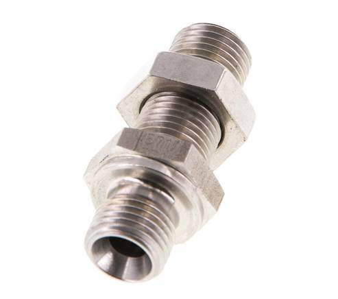 G 1/4'' Stainless steel Bulkhead Double nipple 350 Bar - Hydraulic