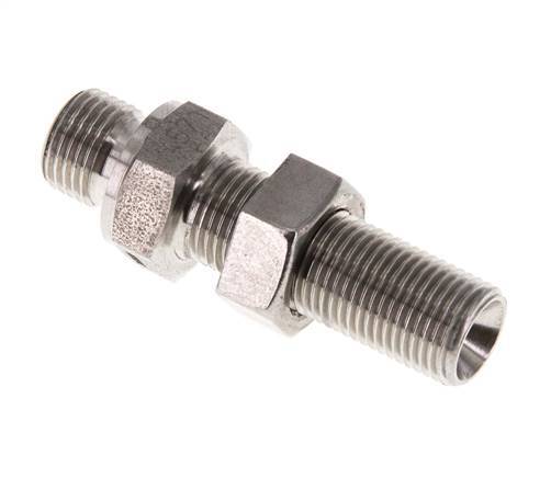 G 1/8'' Stainless steel Bulkhead Double nipple 475 Bar - Hydraulic
