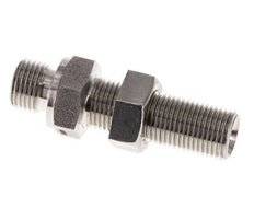 G 1/8'' Stainless steel Bulkhead Double nipple 475 Bar - Hydraulic