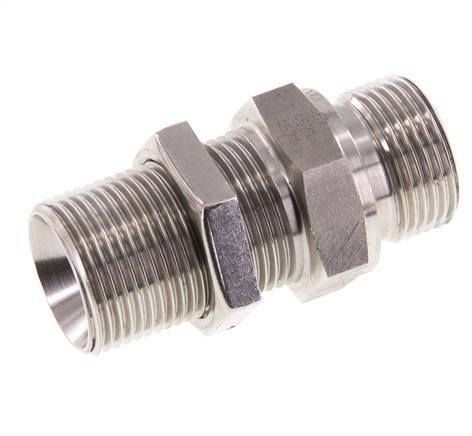 G 3/4'' Stainless steel Bulkhead Double nipple 325 Bar - Hydraulic