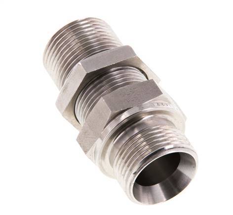 G 3/4'' Stainless steel Bulkhead Double nipple 325 Bar - Hydraulic