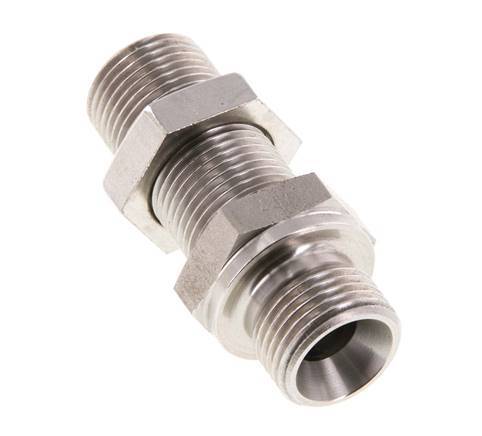G 3/8'' Stainless steel Bulkhead Double nipple 325 Bar - Hydraulic