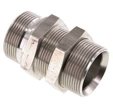 G 1 1/2'' Stainless steel Bulkhead Double nipple 190 Bar - Hydraulic