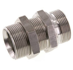 G 1 1/2'' Stainless steel Bulkhead Double nipple 190 Bar - Hydraulic