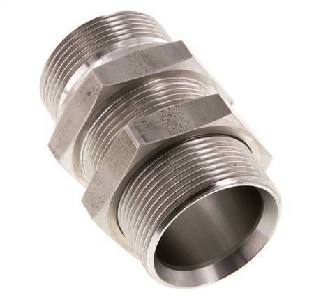 G 1 1/2'' Stainless steel Bulkhead Double nipple 190 Bar - Hydraulic