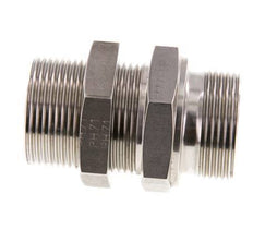 G 1 1/4'' Stainless steel Bulkhead Double nipple 190 Bar - Hydraulic