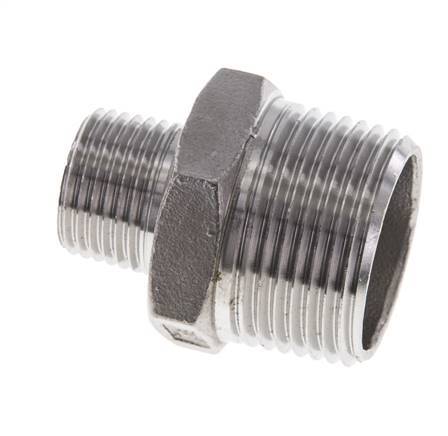 1/2'' NPT x 1'' NPT Stainless steel Double Nipple 16 Bar