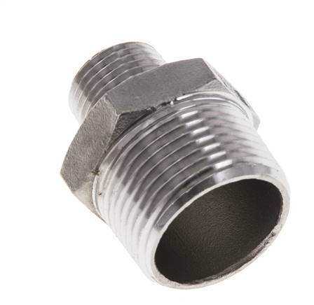 1/2'' NPT x 1'' NPT Stainless steel Double Nipple 16 Bar