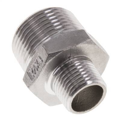 1/2'' NPT x 1'' NPT Stainless steel Double Nipple 16 Bar