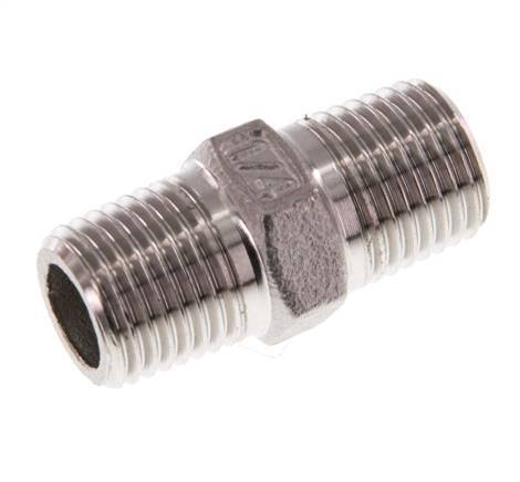 R 1/4'' Stainless steel Double Nipple 16 Bar [2 Pieces]