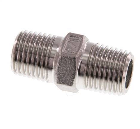 R 1/4'' Stainless steel Double Nipple 16 Bar [2 Pieces]