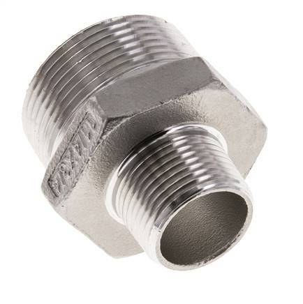 3/4'' NPT x 1 1/4'' NPT Stainless steel Double Nipple 16 Bar