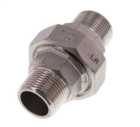 R 3/4'' Stainless steel Double Nipple 3-pieces with Conically sealing 16 Bar