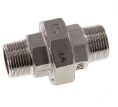 R 3/4'' Stainless steel Double Nipple 3-pieces with Conically sealing 16 Bar