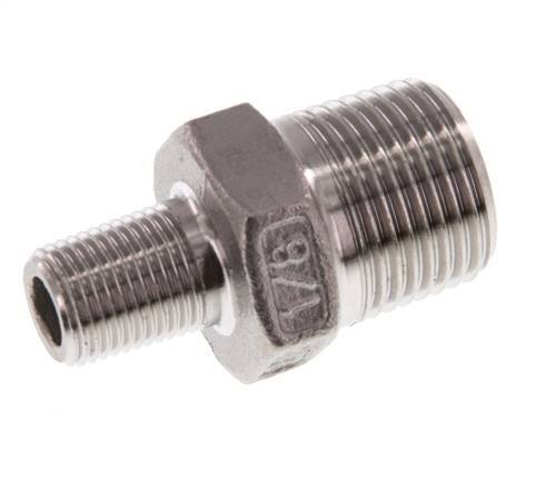 R 3/8'' x R 1/8'' Stainless steel Double Nipple 16 Bar [2 Pieces]