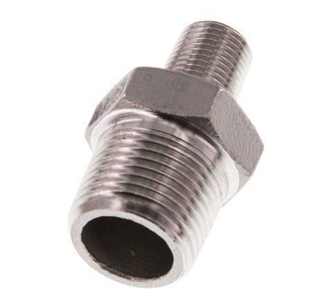 R 3/8'' x R 1/8'' Stainless steel Double Nipple 16 Bar [2 Pieces]