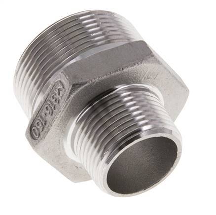 1'' NPT x 1 1/2'' NPT Stainless steel Double Nipple 16 Bar