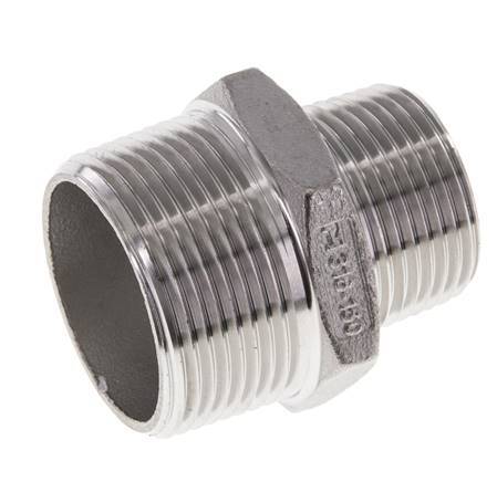 1'' NPT x 1 1/4'' NPT Stainless steel Double Nipple 16 Bar