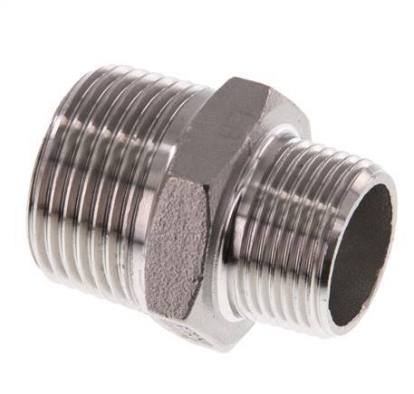 R 1'' x R 3/4'' Stainless steel Double Nipple 16 Bar