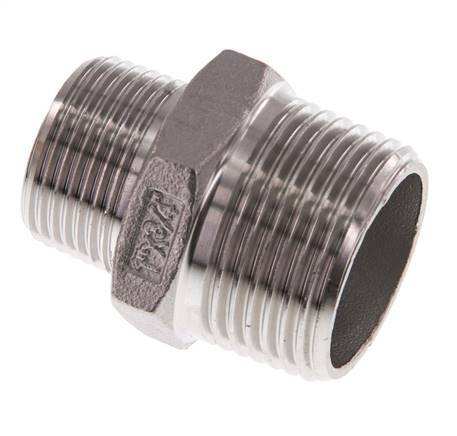 R 1'' x R 3/4'' Stainless steel Double Nipple 16 Bar