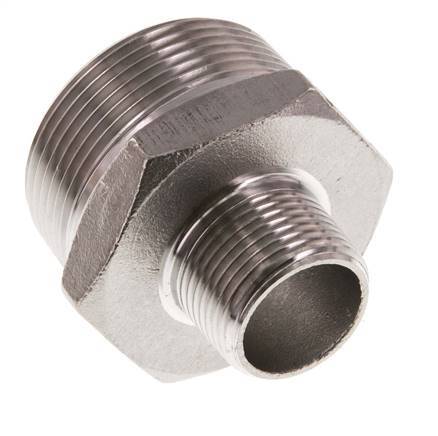 R 1 1/2'' x R 3/4'' Stainless steel Double Nipple 16 Bar