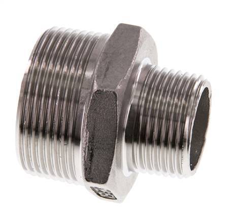 R 1 1/2'' x R 1'' Stainless steel Double Nipple 16 Bar