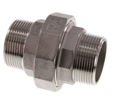 R 1 1/2'' Stainless steel Double Nipple 3-pieces with Conically sealing 16 Bar