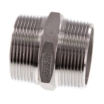 R 1 1/2'' Stainless steel Double Nipple 16 Bar