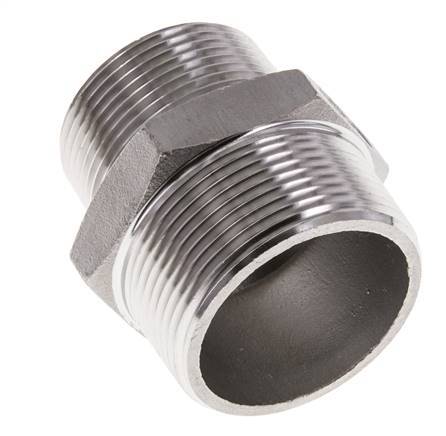 1 1/4'' NPT x 1 1/2'' NPT Stainless steel Double Nipple 16 Bar