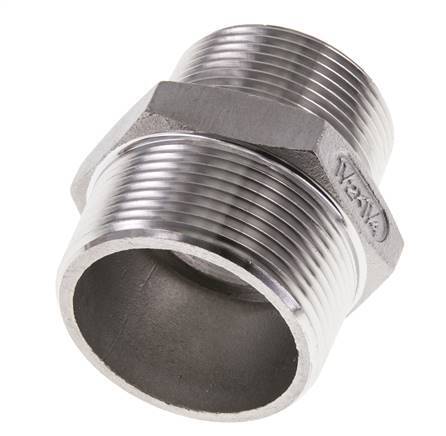 1 1/4'' NPT x 1 1/2'' NPT Stainless steel Double Nipple 16 Bar
