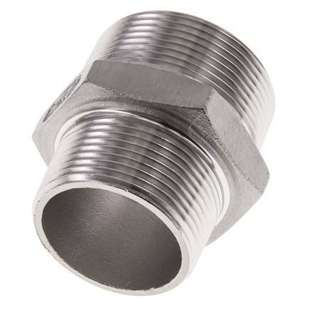 1 1/4'' NPT x 1 1/2'' NPT Stainless steel Double Nipple 16 Bar