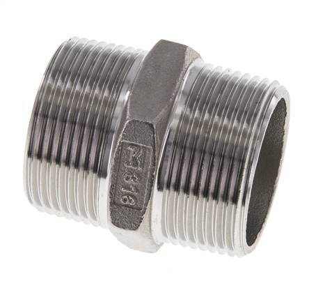 1 1/4'' NPT Stainless steel Double Nipple 16 Bar