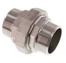 R 2'' Stainless steel Double Nipple 3-pieces with Conically sealing 16 Bar