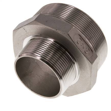 R 3'' x R 2'' Stainless steel Double Nipple 16 Bar