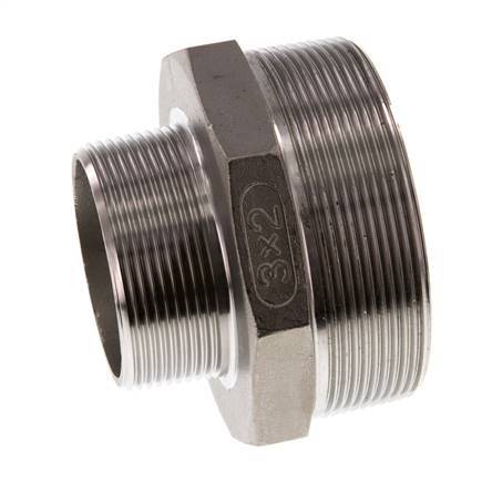 R 3'' x R 2'' Stainless steel Double Nipple 16 Bar