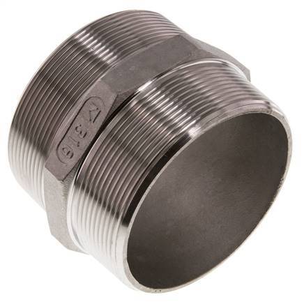 R 3'' Stainless steel Double Nipple 16 Bar