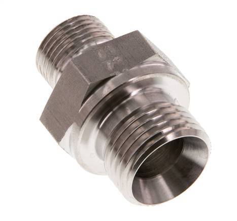 G 1/2'' x G 3/8'' Stainless steel Double Nipple 400 Bar - Hydraulic