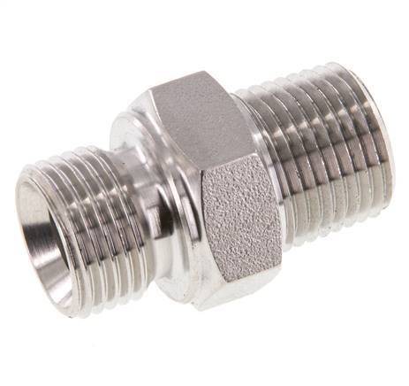 1/2'' NPT x G 1/2'' Stainless steel Double Nipple 40 Bar - Hydraulic