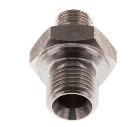 G 1/4'' x G 1/8'' Stainless steel Double Nipple 400 Bar - Hydraulic