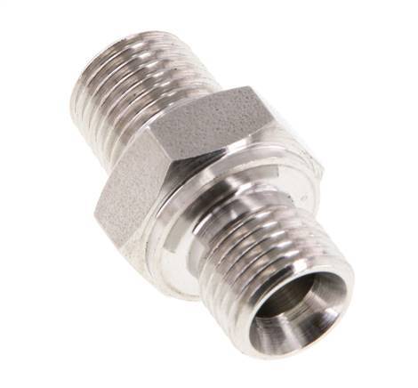1/4'' NPT x G 1/4'' Stainless steel Double Nipple 40 Bar - Hydraulic