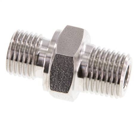 1/4'' NPT x G 1/4'' Stainless steel Double Nipple 40 Bar - Hydraulic