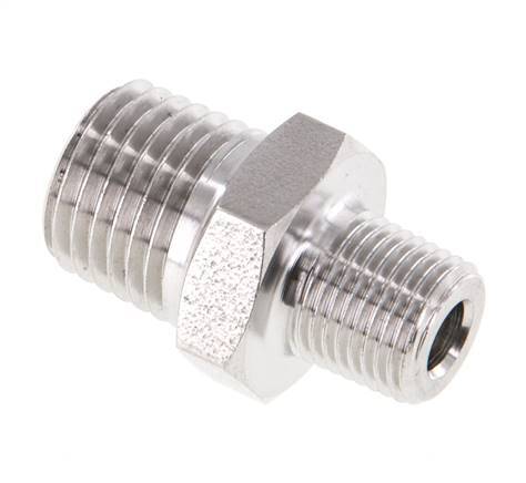 1/8'' NPT x 1/4'' NPT Stainless steel Double Nipple 275 Bar - Hydraulic