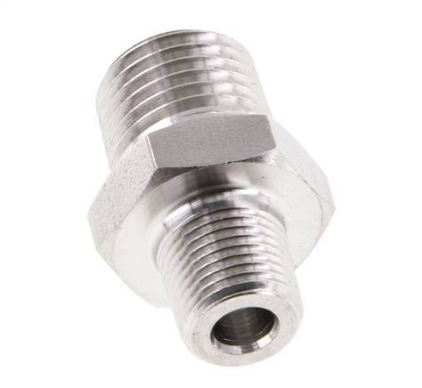 1/8'' NPT x 1/4'' NPT Stainless steel Double Nipple 275 Bar - Hydraulic