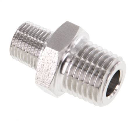 1/8'' NPT x 1/4'' NPT Stainless steel Double Nipple 275 Bar - Hydraulic